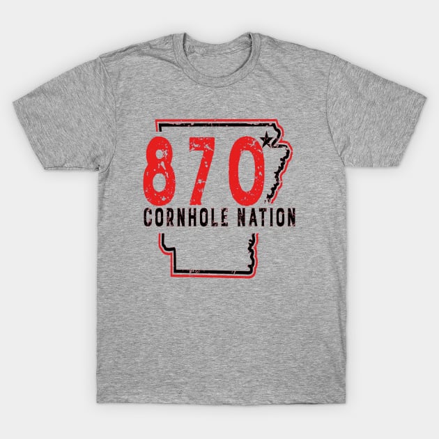 870 Red and Black T-Shirt by 870 Cornhole Nation